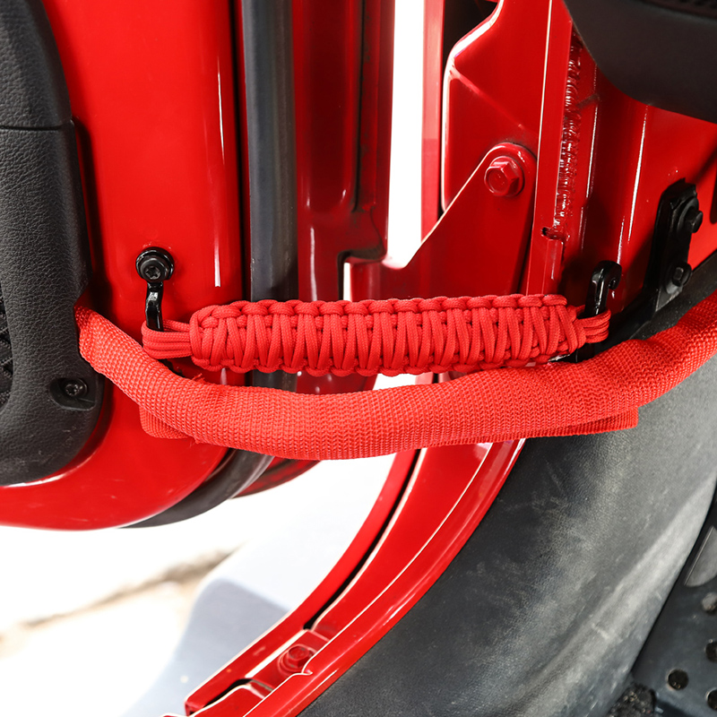 Door Limiting Straps for Jeep Wrangler CJ YJ TJ JK JKU JL Door Limiter Paracord Hand Woven Red(2pcs)