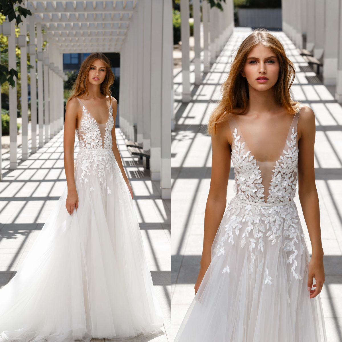 mira zwillinger boho wedding dress deep v neck lace appliqued beach outdoor bridal dresses backless wedding gowns vestidos de novia