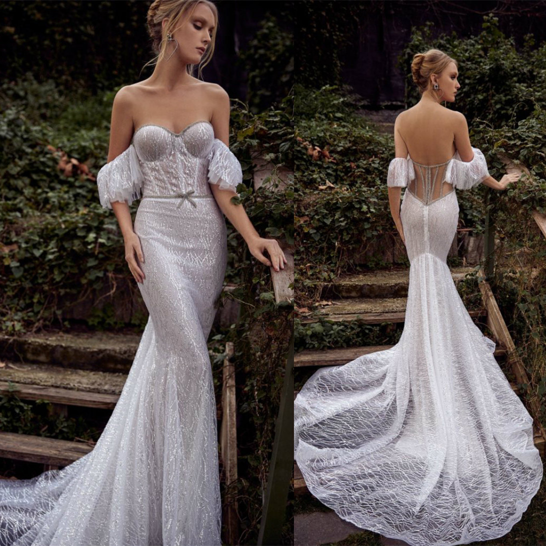 Julie Vino Mermaid Wedding Dresses Sweetheart Lace Sequins Bridal Gowns 2020 Backless Sweep Train Wedding Dress vestido de novia, Champagne
Julie Vino Mermaid Wedding Dresses Sweetheart Lace Sequins Bridal Gowns 2020 Backless Sweep Train Wedding Dress vestido de novia, Champagne