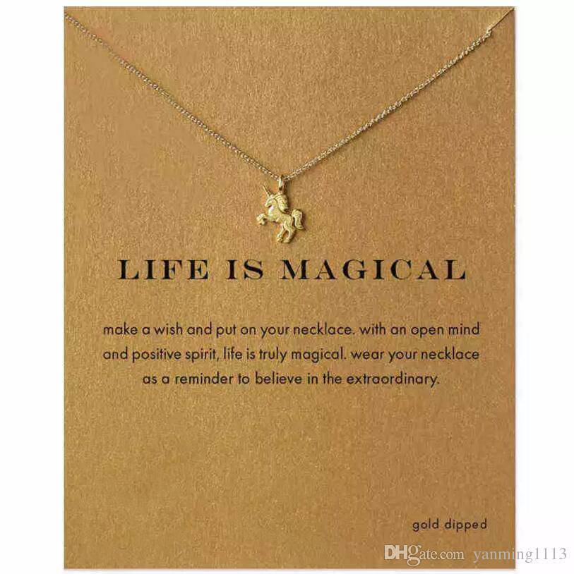 Fashion Women NO dogeared LOGO Necklace Unicorn Pendant Short Clavicle Jewelry Gold Silver Chain Animal Necklace Alloy Pendants Necklaces
Fashion Women NO dogeared LOGO Necklace Unicorn Pendant Short Clavicle Jewelry Gold Silver Chain Animal Necklace Alloy Pendants Necklaces