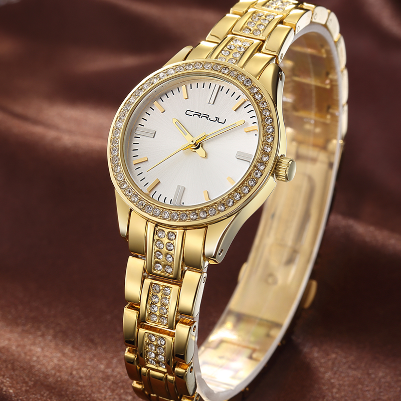 CRRJU Top Brand watch Quartz Watch Rhinestone Wristwatches Waterproof women's Watch Women luxury watches Relogios feminine For, Slivery;brown
CRRJU Top Brand watch Quartz Watch Rhinestone Wristwatches Waterproof women's Watch Women luxury watches Relogios feminine For, Slivery;brown