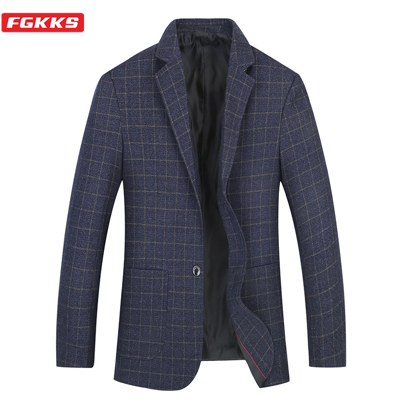 FGKKS Brand Men Blazers 2020 Men's Comfortable Office Lattice Suit Fashion Street Casual Dress Blazer Male, Blue gray
FGKKS Brand Men Blazers 2020 Men's Comfortable Office Lattice Suit Fashion Street Casual Dress Blazer Male, Blue gray