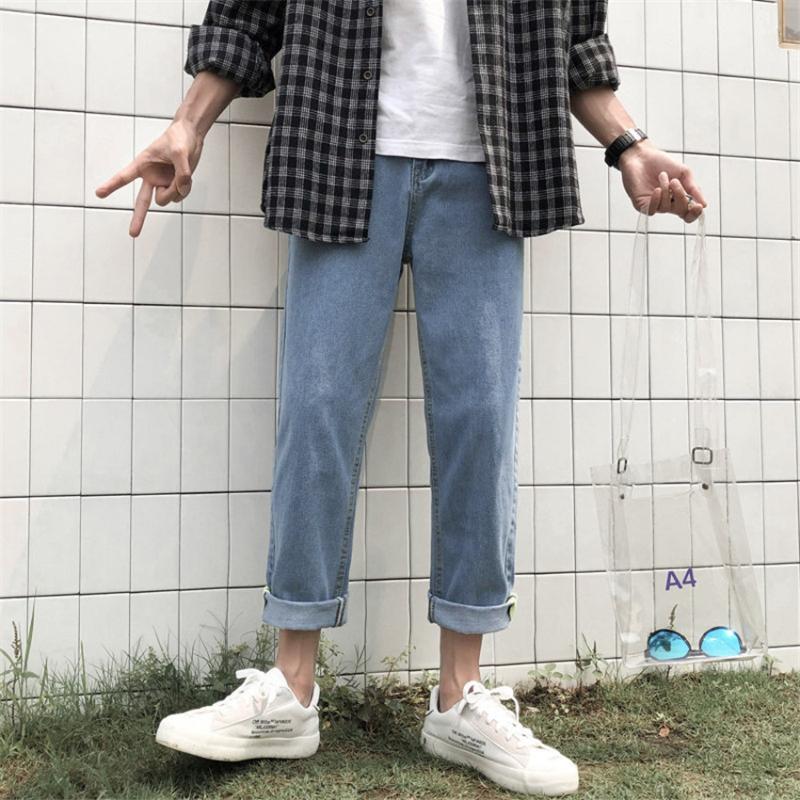 WAGGIE'S WALKER 2020 Summer New Korean Retro Solid Color Loose Casual Japanese Trend Cropped Pants Students Zipper Jeans Men, Light blue
WAGGIE'S WALKER 2020 Summer New Korean Retro Solid Color Loose Casual Japanese Trend Cropped Pants Students Zipper Jeans Men, Light blue