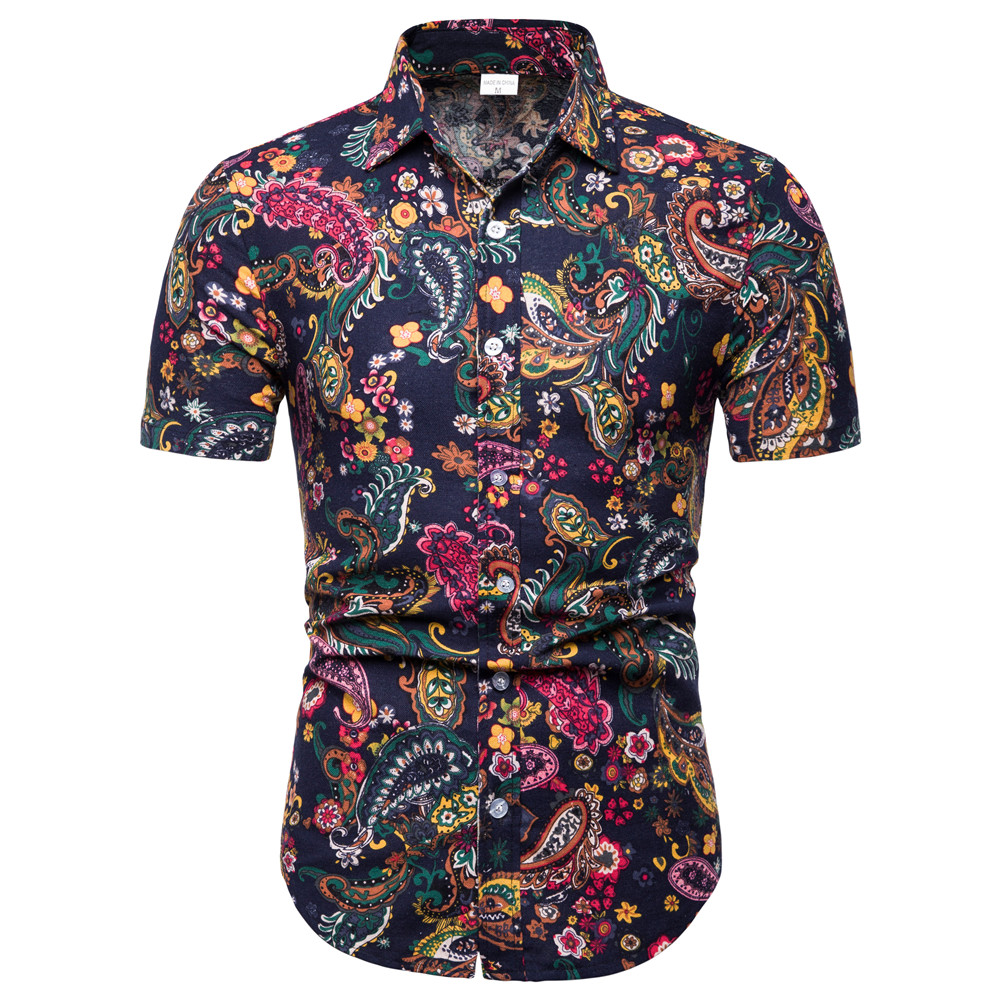 Big Size Ethnic Style Men Shirt Gentleman Dinner Blouse England Man Office Casual Shirts High Quality Linen Clothes Streetwear