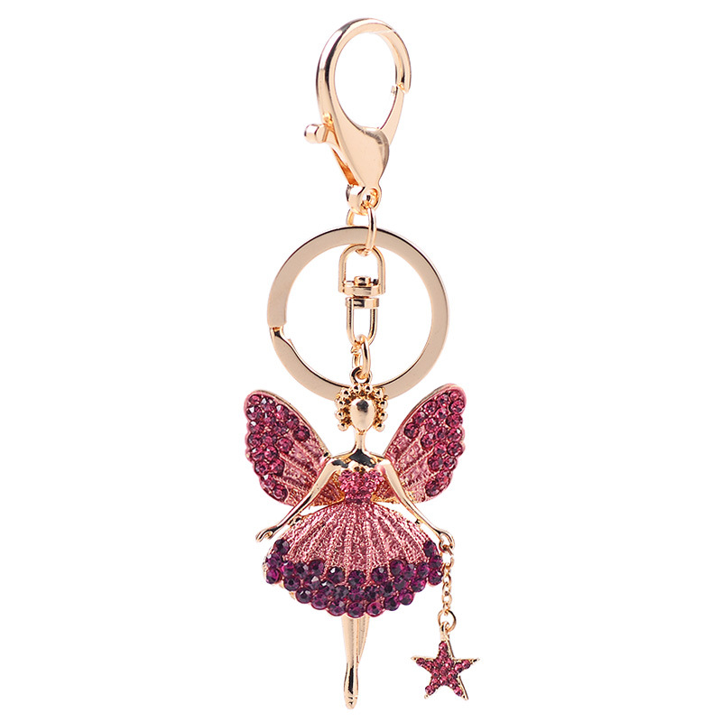 Creative Keychain Alloy Rhinestone Female Angel Keychain Handbag Pendant Car Keychain Woman Jewelry Man Jewelry Belt Buckle