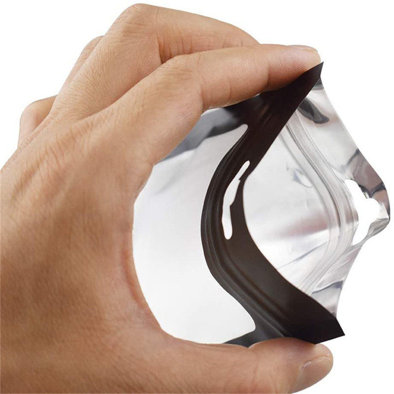 100 Pieces Resealable Smell Proof Bag Aluminum Foil Sample Bags with Window Pouch for Food