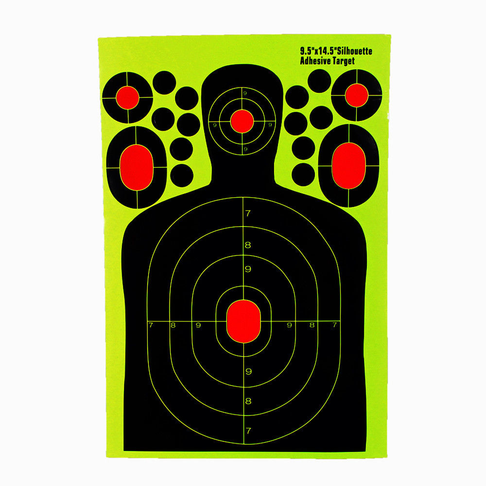 9.5"x14.5" Adhesive Target Range Paper Target Splatter and Self Adhesive, Black