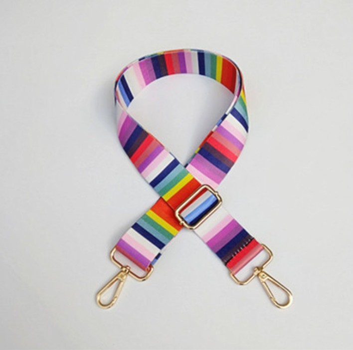 Nylon Colored Belt Bag Strap Accessories for Women Rainbow Adjustable Shoulder Hanger Handbag Straps Decorative chain bag