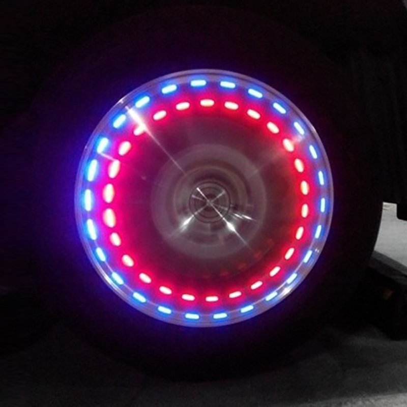 4pcs Car Tire Wheel Lights Solar Valve Cap With Motion Sensors RGB Warning Decorative Neon LED Lights for Auto Bicycle Motorcycles