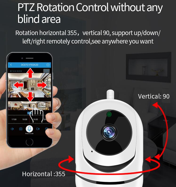 Surveillance Camera 360-Degree Automatic Rotation Tracking Cruise Monitoring HD Night Vision Camera Smart Wireless Wifi PTZ CCTV Camera