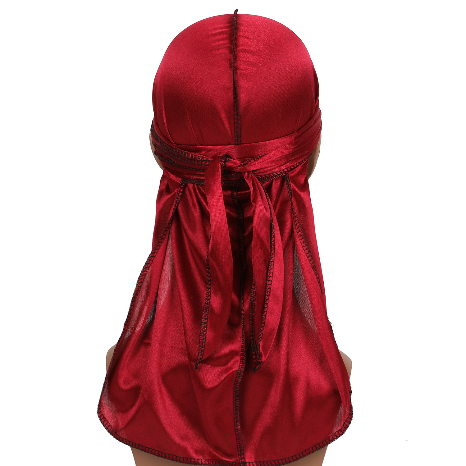 8 color selection Men's Satin Durags Bandana Turban Wigs Men Silky Durag Headwear Headband Long tail Pigtail Pirate Hat