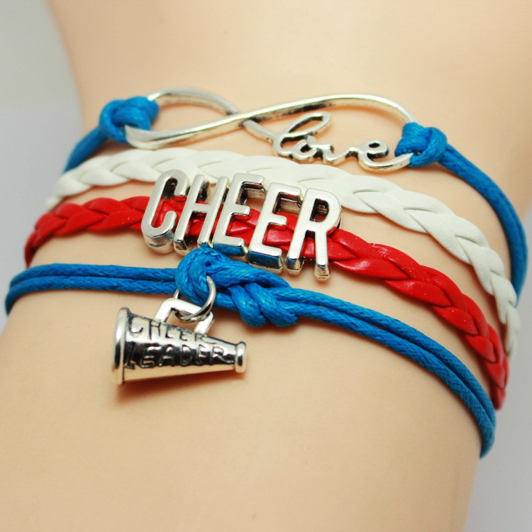 Wholesale- Love Cheer Speaker Football Team Bracelet Customize Oakland Sport wristband friendship Bracelets