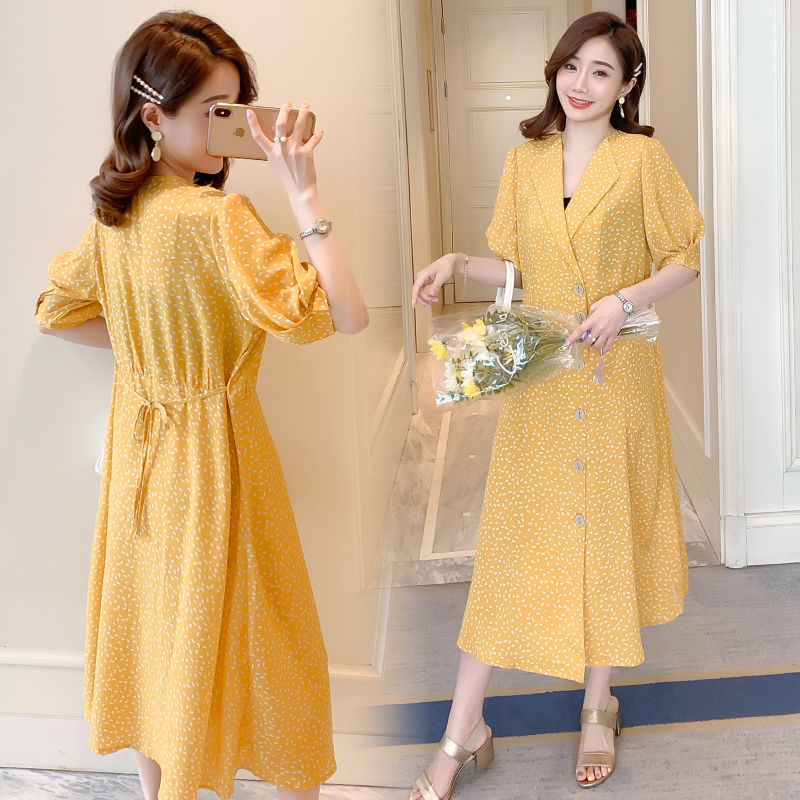 Summer Maternity Lactation Dress Yellow Floral Short Sleeve Button Postpartum Women Breastfeeding Dress Chiffon Lactation, Gold
Summer Maternity Lactation Dress Yellow Floral Short Sleeve Button Postpartum Women Breastfeeding Dress Chiffon Lactation, Gold