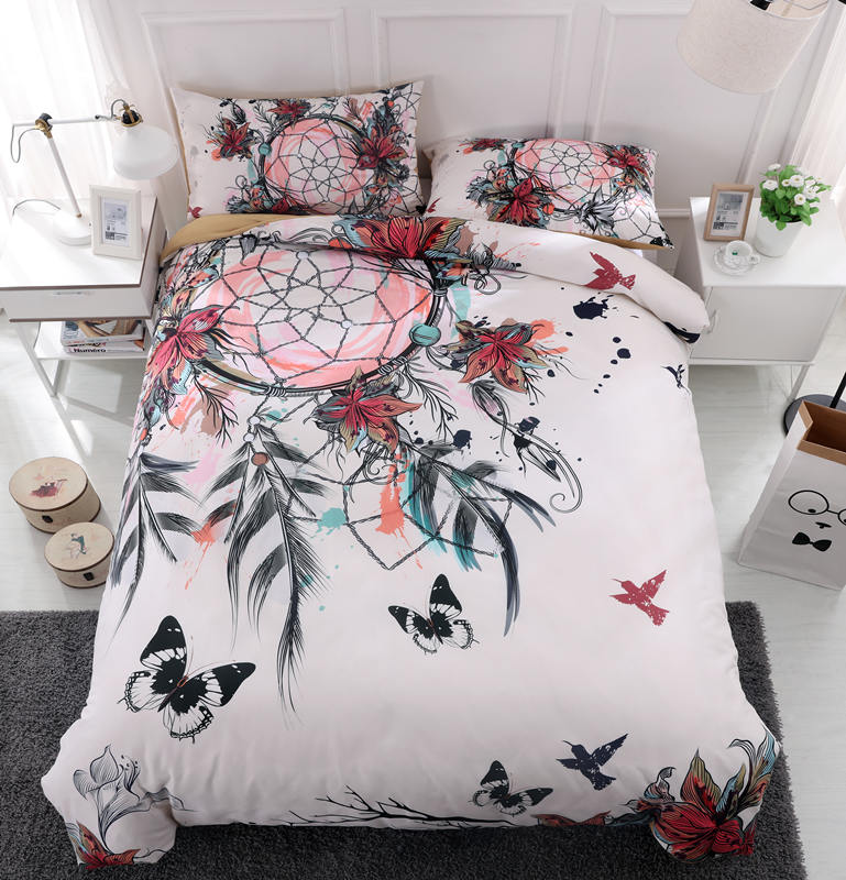 Bohemian Feather Printing Duvet Cover Set Single Double Queen King 2/3pcs Bedclothes Bed Linen Dream catcher Bedding Sets
Bohemian Feather Printing Duvet Cover Set Single Double Queen King 2/3pcs Bedclothes Bed Linen Dream catcher Bedding Sets