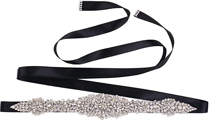 Handmade Silver Rhinestones Appliques Wedding Belt Clear Crystal Sewing on Bridal Sashes Wedding Dresses Sashes Bridal Accessories