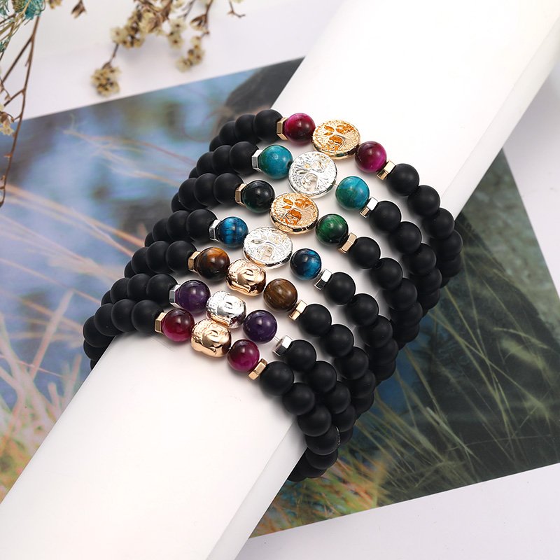 Fashion 8mm Black Matte Stone Elastic Bead Bracelets Natural Tiger Eye Amethyst Stone Buddha Head Life of Tree Bracelet for Men Jewelry Gift
Fashion 8mm Black Matte Stone Elastic Bead Bracelets Natural Tiger Eye Amethyst Stone Buddha Head Life of Tree Bracelet for Men Jewelry Gift