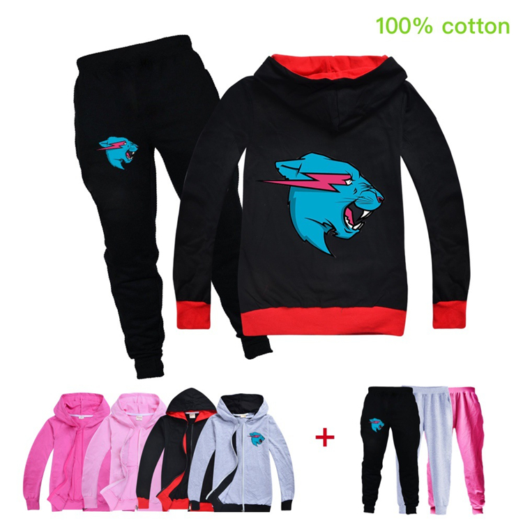 Mr Beast clothes sets 100% Cotton 5-14T Kids Girls Boys Zipper Hoodies+Pants two-piece set for height 115-165cm kids designer clothes ZSS402, White
Mr Beast clothes sets 100% Cotton 5-14T Kids Girls Boys Zipper Hoodies+Pants two-piece set for height 115-165cm kids designer clothes ZSS402, White