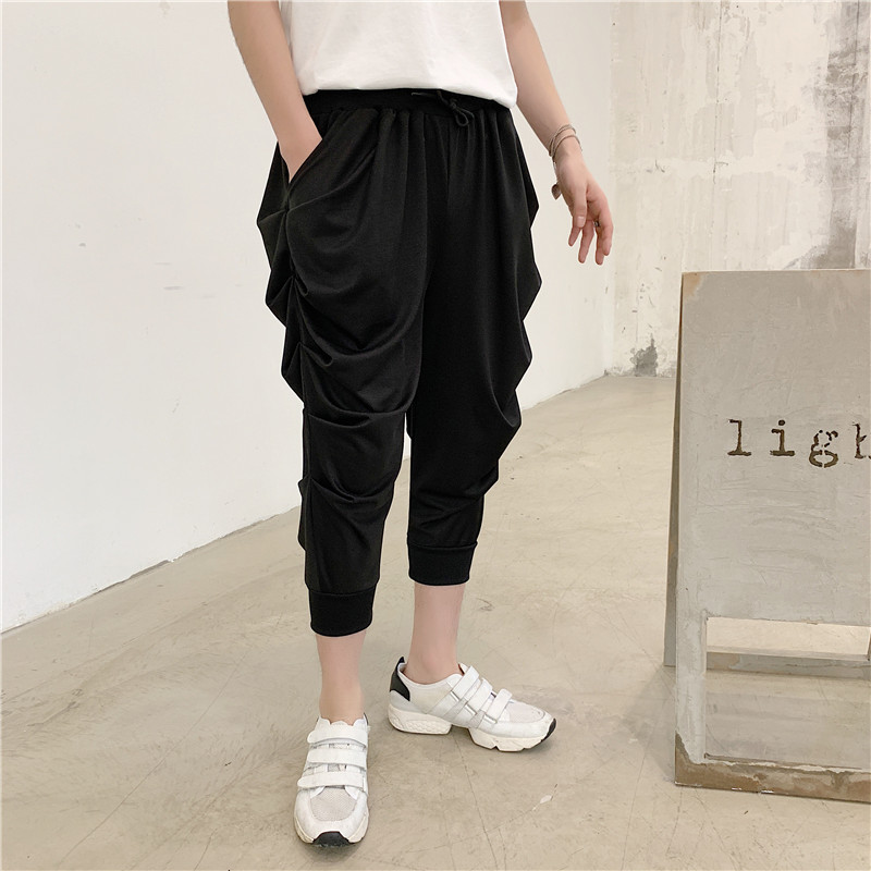 Male personality fold harem pants men loose hip-hop harem pants stage performance hairstylist fashion, Black
Male personality fold harem pants men loose hip-hop harem pants stage performance hairstylist fashion, Black