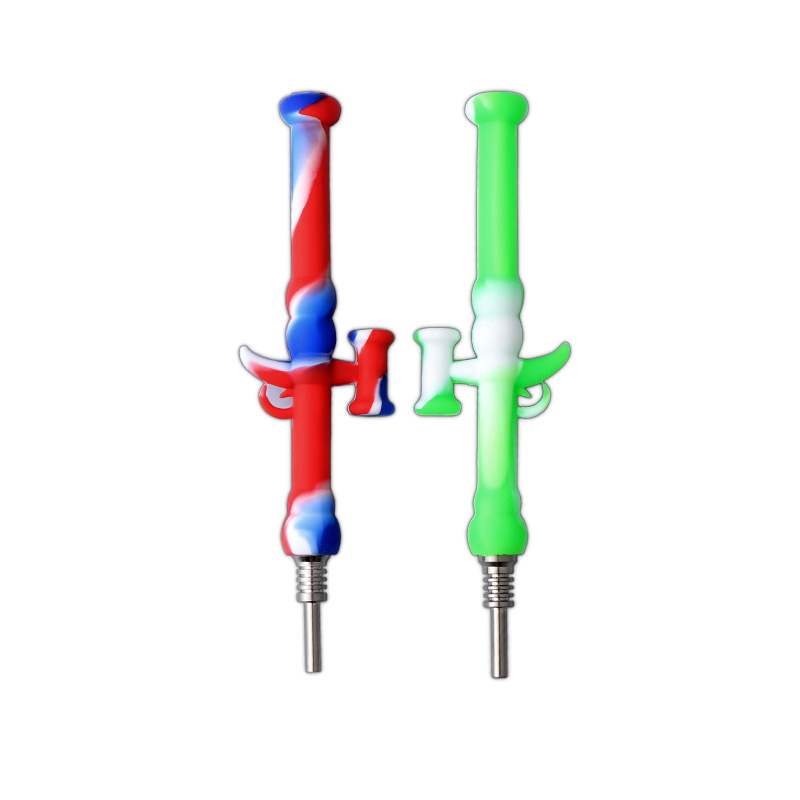 4.7inch Gun Style Silicone Nectar Collector With Titanium Tip Food Grade Silicone Dab Nectar Collector Portable Dab Tool For Oil Rigs Pipes
4.7inch Gun Style Silicone Nectar Collector With Titanium Tip Food Grade Silicone Dab Nectar Collector Portable Dab Tool For Oil Rigs Pipes