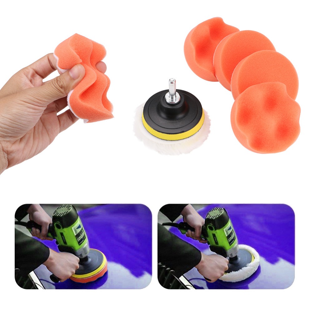 8Pcs/Set 3 Inch Car Polish Pads Buffer Tool Set Car Polisher Drill Sponge Kit Set Waxing Care Foam Paint Repair Car Accessories