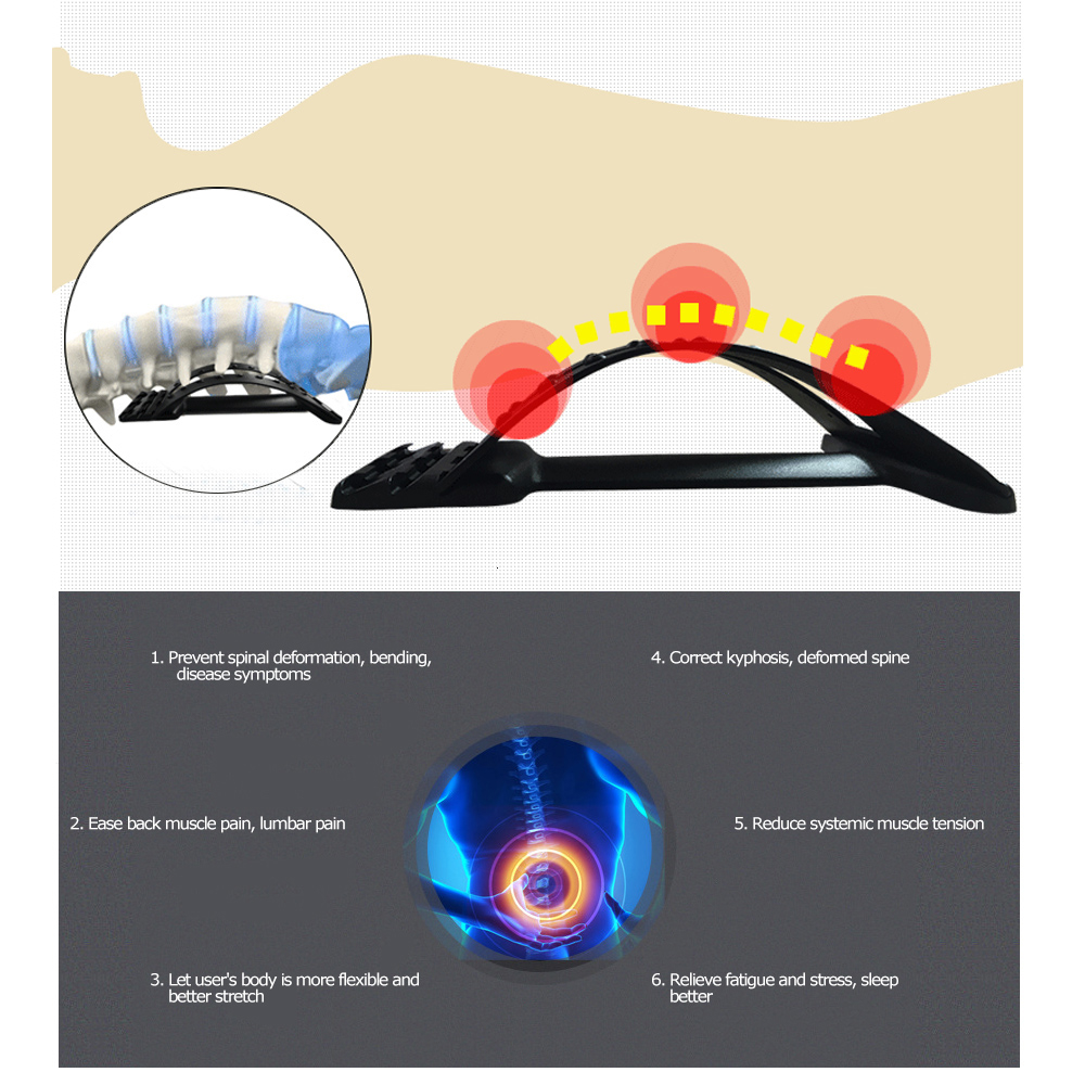 Stretch Equipment Back Massager Magic Stretcher Fitness Lumbar Support Relaxation Mate Spinal Pain Relieve Chiropractor message LY191203