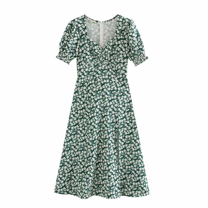 New 2020 Women vintage square collar floral print split green Dress female short sleeve chest pleat Vestidos Chic Dresses DS3784, As pic ds3784o
New 2020 Women vintage square collar floral print split green Dress female short sleeve chest pleat Vestidos Chic Dresses DS3784, As pic ds3784o