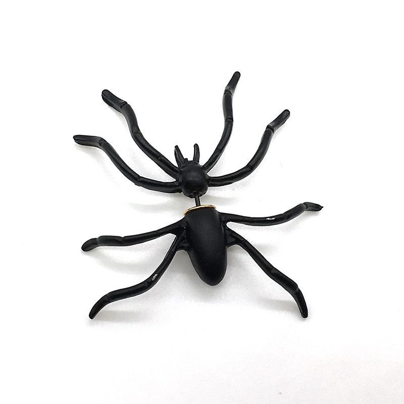 Hot fashion women's Halloween black spider charm earrings unisex holiday gift earrings