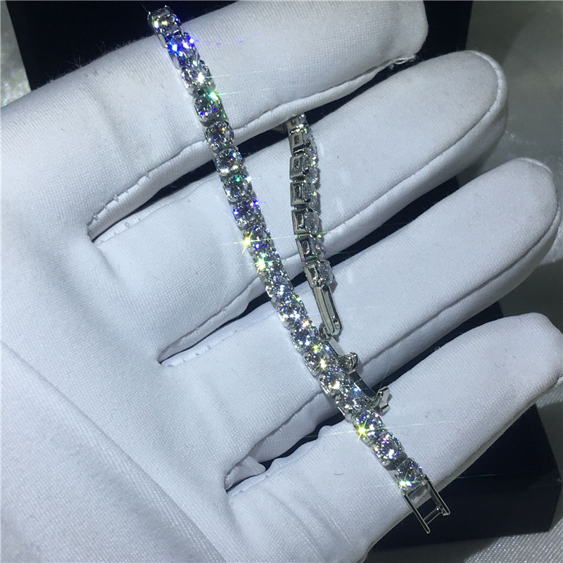 vecalon Teenis Promise Finger Ring 925 Sterling Silver 6mm Diamonds cz Engagement Wedding Band Rings set For Women men Jewelry
