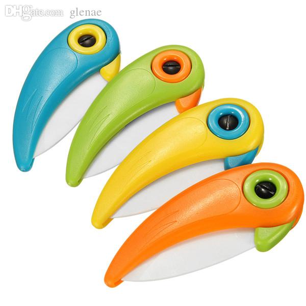 Whole2016 Cooking Tools Mini Bird Ceramic Knife Gift Knife Pocket Ceramic Folding Knives Pocket Kitchen Fruit Paring Knife4574333