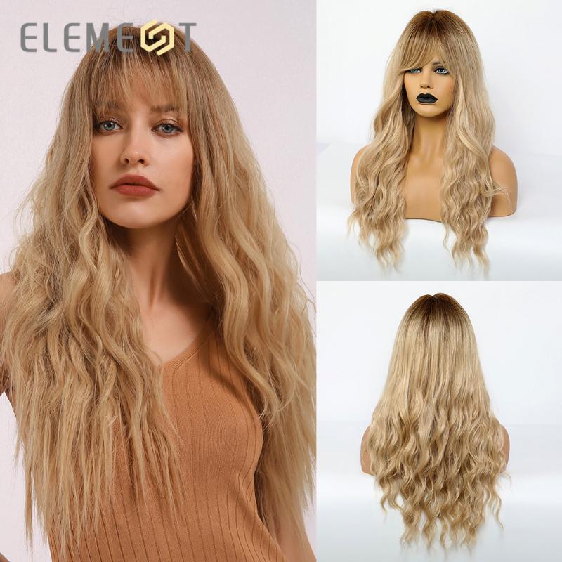 Heat Resistant Fiber Synthetic Long Water Wave Ombre Brown to Golden Blonde Wigs with Bangs for White/Black Women, Lc289-1
Heat Resistant Fiber Synthetic Long Water Wave Ombre Brown to Golden Blonde Wigs with Bangs for White/Black Women, Lc289-1