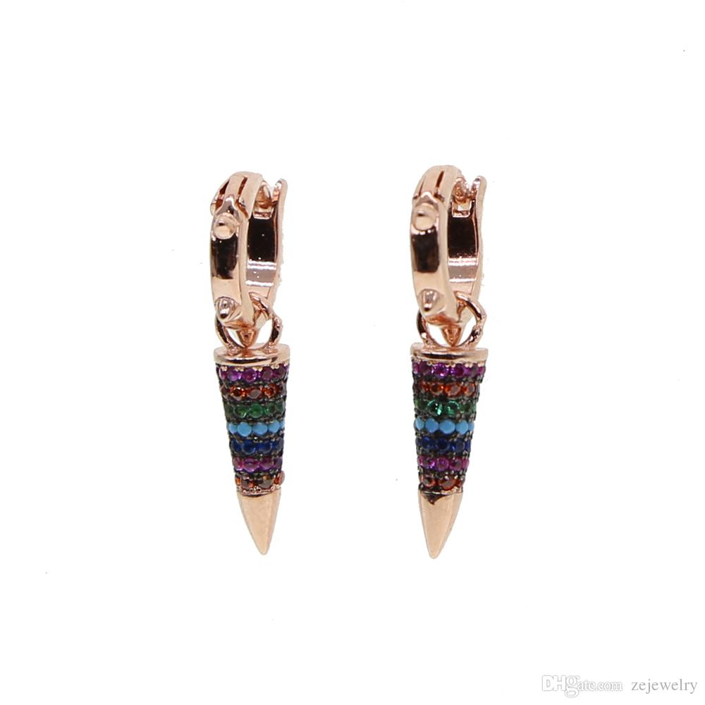 2018 unique design gold/sliver color classic Punk style Earrings Bullet Magnetic colour small hoop earrings for women party birthday Jewelry
