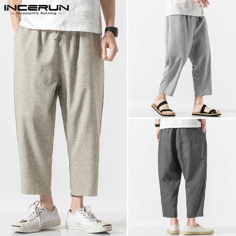 INCERUN Men' Fashion Elastic Waist Pants Drawstring Straight Trousers Men Causal Chinese Style Cotton and Linen Cropped Pants, Dark grey
INCERUN Men' Fashion Elastic Waist Pants Drawstring Straight Trousers Men Causal Chinese Style Cotton and Linen Cropped Pants, Dark grey