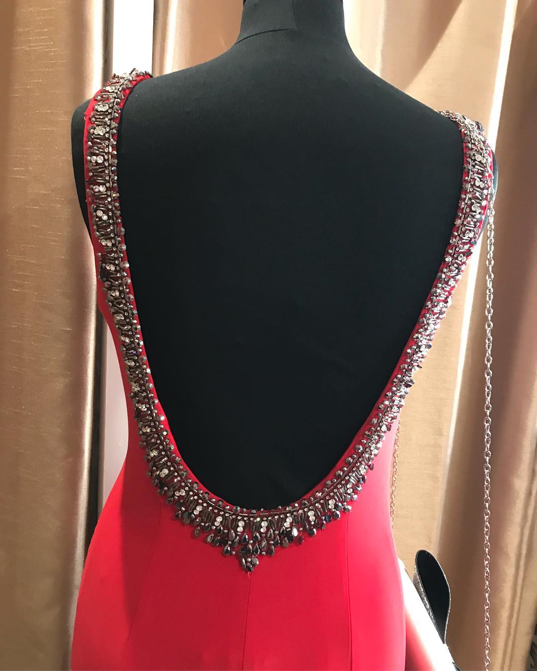 Slim Fit Red Evening Dresses Jewel Neck Beads Elegant Evening Formal Dresses Mermaid Women Prom Gowns
