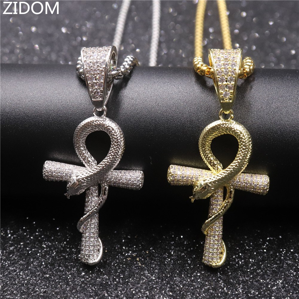 Men Hip hop iced out Ankh cross with snake pendant necklaces pave setting cubic zirconia male vintage necklace Hiphop jewelry, Silver
Men Hip hop iced out Ankh cross with snake pendant necklaces pave setting cubic zirconia male vintage necklace Hiphop jewelry, Silver
