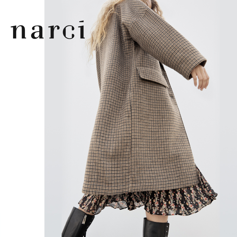 narci 2020 New Womens Checked Long Coat For Winter Spring Ladies Houndstooth Plaid Coat Brown Turn Down Collar Loose Overcoat
narci 2020 New Womens Checked Long Coat For Winter Spring Ladies Houndstooth Plaid Coat Brown Turn Down Collar Loose Overcoat