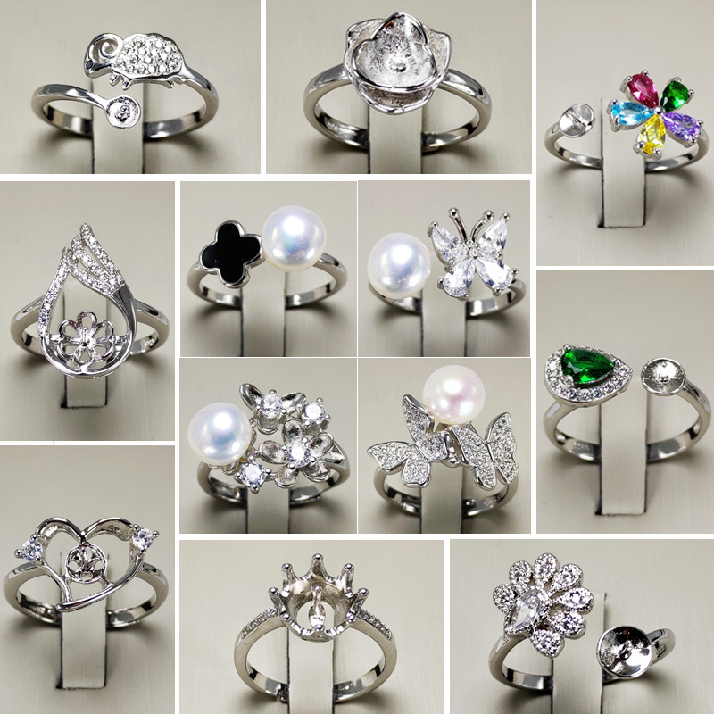 DIY Pearl Ring Settings Zircon Solid 925 Silver Rings Settings 16 Styles Ring for Women Mounting Blank Rings Adjustable Jewelry Gift
DIY Pearl Ring Settings Zircon Solid 925 Silver Rings Settings 16 Styles Ring for Women Mounting Blank Rings Adjustable Jewelry Gift