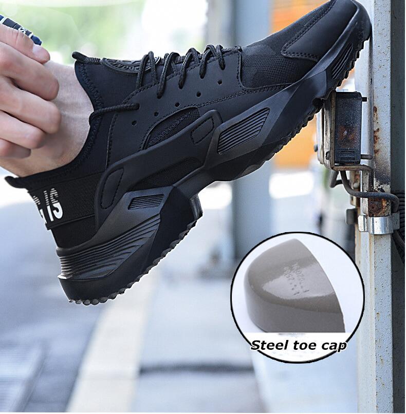 Lizeruee Work Safety Shoes 2020 fashion sneakers Ultra-light soft bottom Men Breathable Anti-smashing Steel Toe Work Boots F025