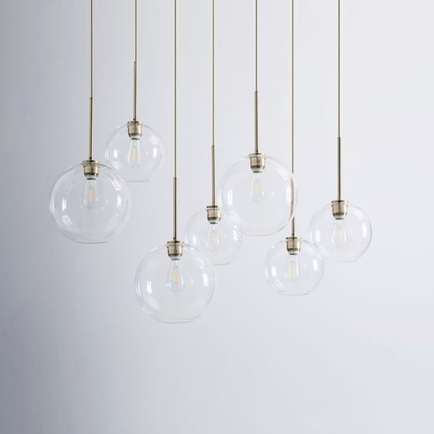 Nordic LED Pendant Light LightingtSilver Gold Glass Pendant Lamp Ball Hanging Lamp Kitchen Fixtures Dining Living Room Luminaire led light