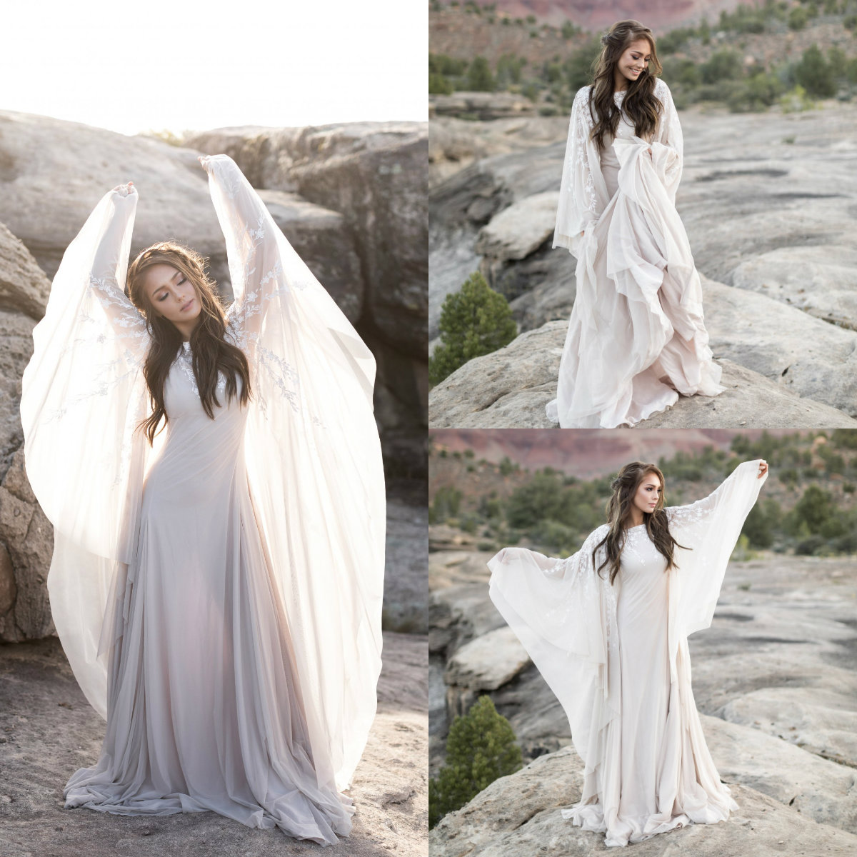 2019 Bohemian Wedding Dresses Lace Neck Long Bell Sleeves Sweep Train Boho Beach Wedding Dress Custom Made Plus Size Country Bridal Gowns, Ivory
2019 Bohemian Wedding Dresses Lace Neck Long Bell Sleeves Sweep Train Boho Beach Wedding Dress Custom Made Plus Size Country Bridal Gowns, Ivory