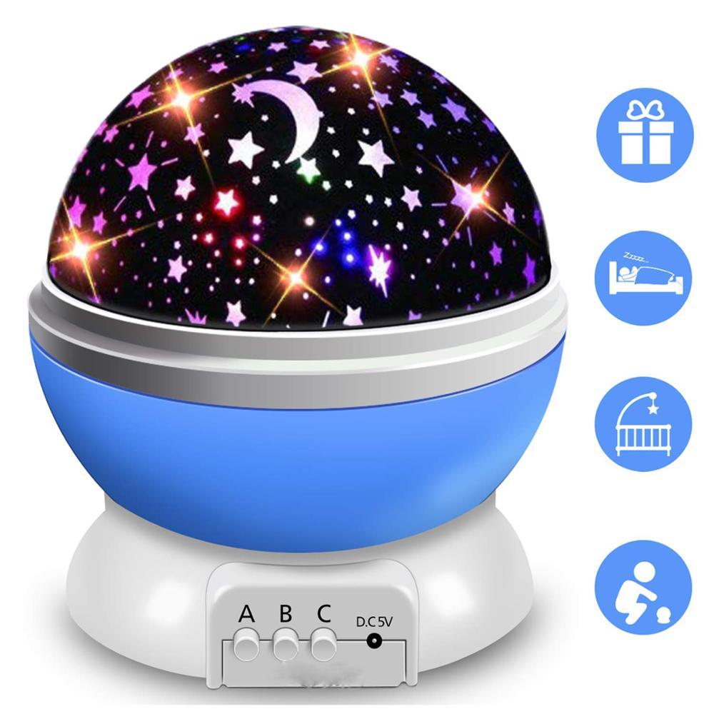 Rotating Night Light Projector Lamp Starry Sky Star Unicorn Kids Baby Sleep Romantic Led Projection Lamp USB Battery3929944