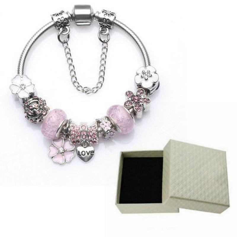 Charm Bracelets River Antique Silver Bracelet Fashion DIY Jewelry Bangle String Flower Beads Festival Birthday Gift With Box Package
Charm Bracelets River Antique Silver Bracelet Fashion DIY Jewelry Bangle String Flower Beads Festival Birthday Gift With Box Package