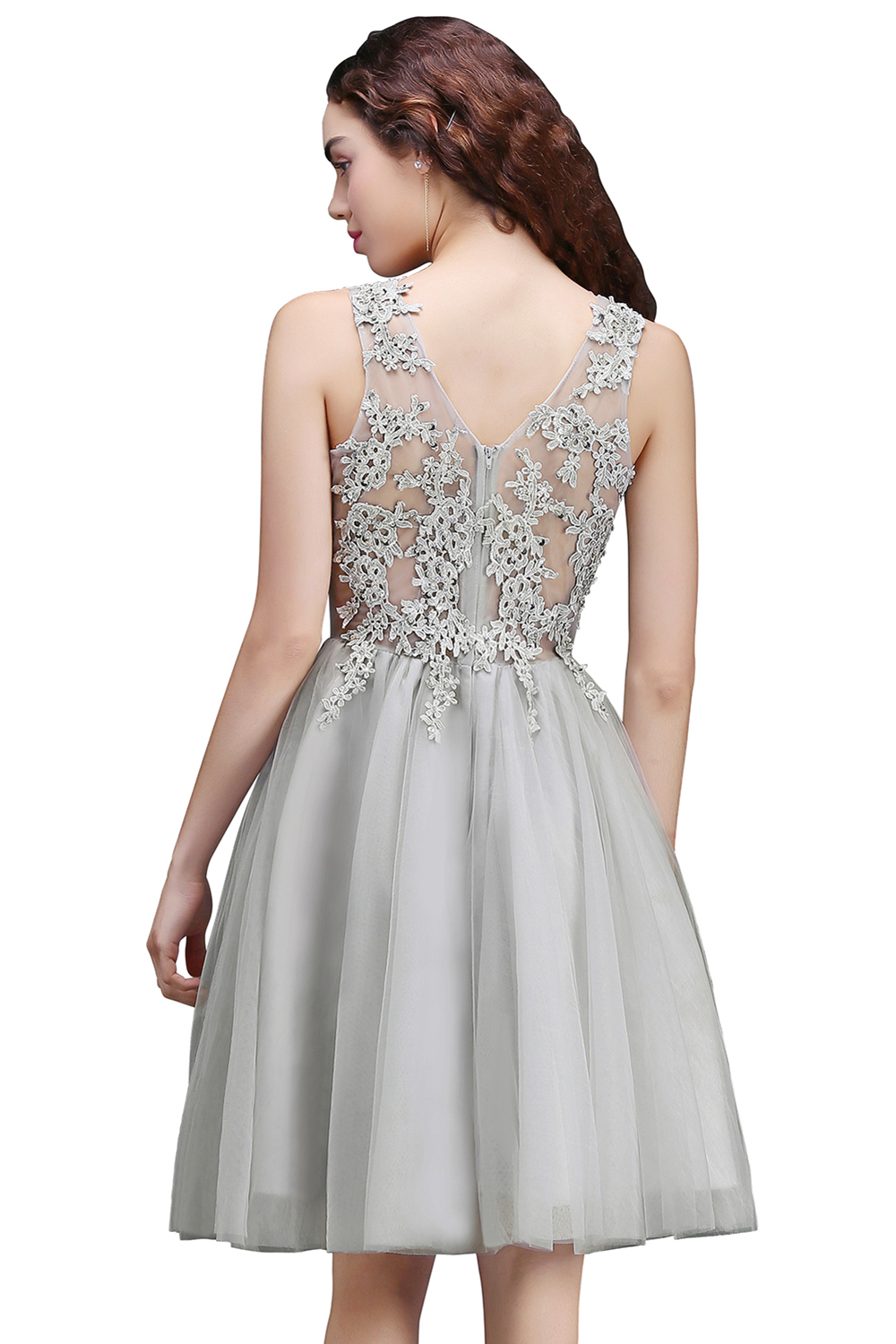 Dusty Pink A e tail Dreses Tulle Appliques Scoop Neck Junior Graduation Homecoming Dress cocktail Teens Prom Party Gown CPS669