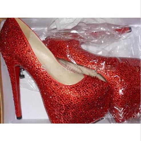 Fashion Women Pumps Brand Red Bottom Shoes Rhinestone Crystal High Heels Sexy Crystal Platform Pumps Women Wedding Party Shoes 160mm/140mm
Fashion Women Pumps Brand Red Bottom Shoes Rhinestone Crystal High Heels Sexy Crystal Platform Pumps Women Wedding Party Shoes 160mm/140mm