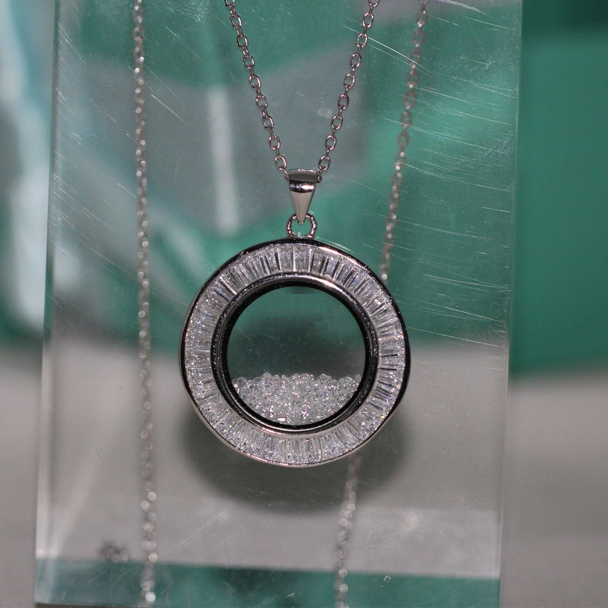 Fashion- real 925 Sterling Silver jewelry High quality crystal CZ Diamonds PENDANT necklace women jewelry Big Round zircon classic PENDANT