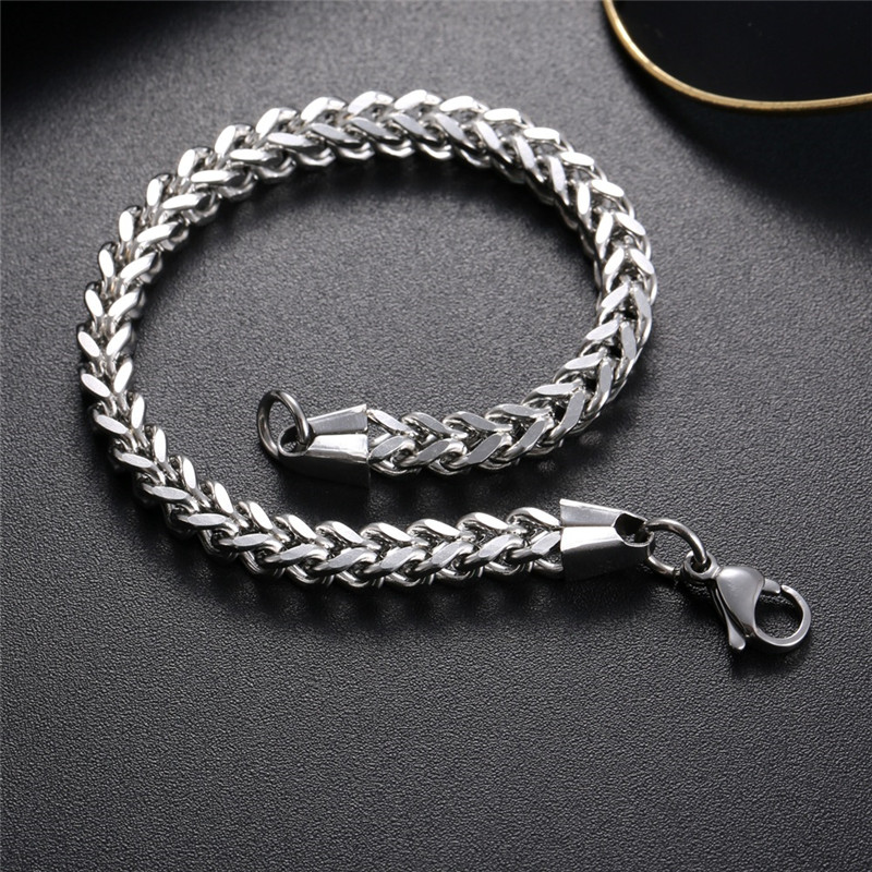 Vecalon Hiphop 316L Stainless Steel Bracelet for men 20cm Huge Heavy Silver color bracelets Punk Rock Jewerly Width select