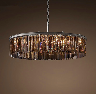 Luxurious Crystal Hanging Lamps Fixture Round Chandelier Luminaire Drop Lamp for Living Dining room Restaurant Cafe