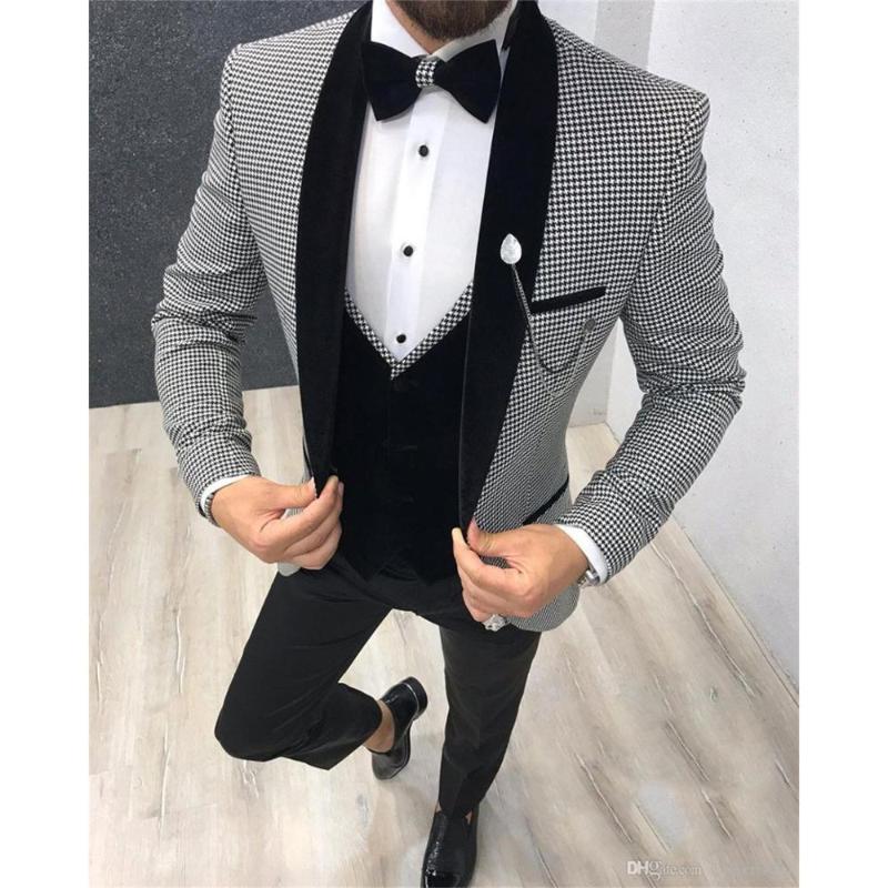 Men Suits Custom Made Shawl Lapel Best Man Houndstooth Groom Tuxedos Wedding/prom 3 Pieces ( Jacket+Pants+Vest+Tie ) E218, Same the picture
Men Suits Custom Made Shawl Lapel Best Man Houndstooth Groom Tuxedos Wedding/prom 3 Pieces ( Jacket+Pants+Vest+Tie ) E218, Same the picture