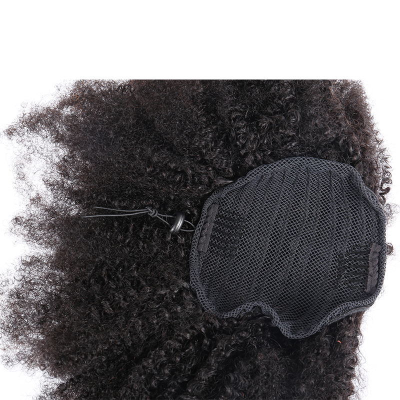 Best Natural kinky curly human hair drawstring ponytail virgin kinky hair weaving ponytail human hair extension 120g for black women