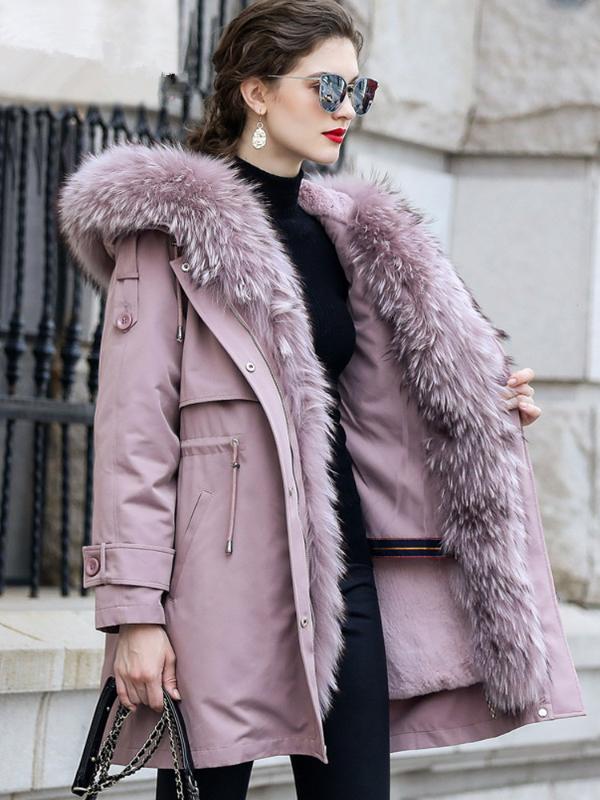 Coat Fur Women's Real Fur Liner Parka Winter Coat Women Raccoon Collar Korean Long Jackets Chaqueta Mujer MY, Pink
Coat Fur Women's Real Fur Liner Parka Winter Coat Women Raccoon Collar Korean Long Jackets Chaqueta Mujer MY, Pink