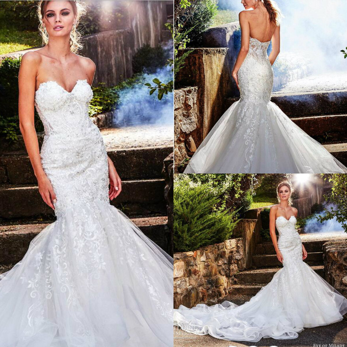 2019 Mermaid Wedding Dresses Lace Appliqued Beads Sequins Sweetheart Court Train Country Bridal Gowns Sleeveless Beach Wedding Dress Robe